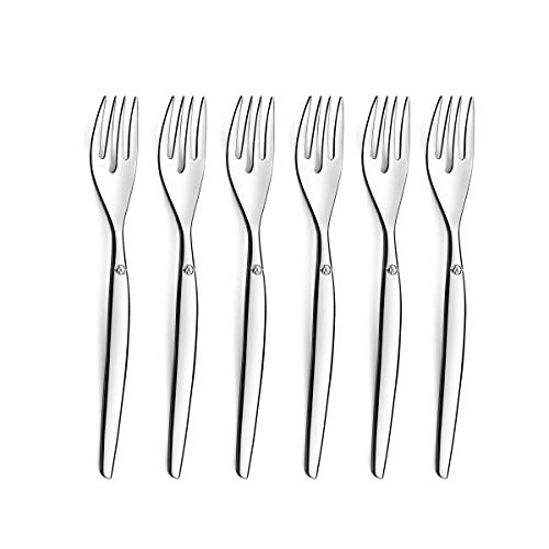 Lou Laguiole Jet 6 Forchette Per Torta, Inossidabile Acciaio Inox 18/0, Brillante