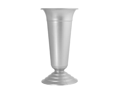 Home Vaso Cimitero Grande, Plastica, Argento, 35 Cm, Taglia Unica