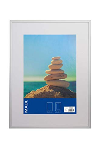 Maul 1945805 Cornice Portafoto, Mdf Alluminio Plastica E Vetro, Argento, 30 X 40 Cm