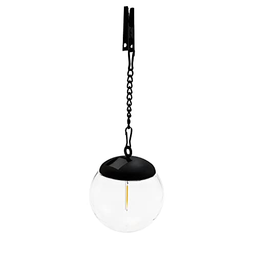 Sospensione Solare Led Filament, Diametro 10Cm. Nero