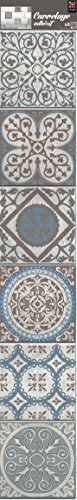 Plage 260572 Smooth – Tiles Piastrelle Sticker Cemento Piastrelle Baixa [6 Foglio 15 X 15 Cm; 5.90"" X 5.90"], Vinile, Blue And Brown, 15 X 0,1 X 15 C