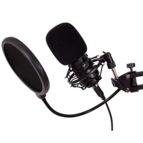 Coolbox Coolcaster - Microfono Usb Per Pc A Condensatore Professionale, Modello Polar Cardioide Con Treppiede + Supporto Braccio Estensibile E Filtro