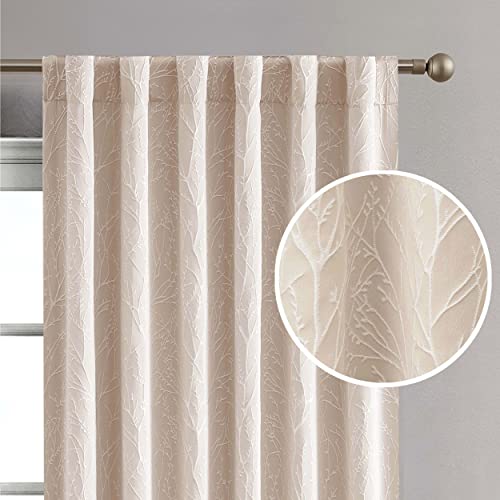 Creative Home Ideas Tende Oscuranti (2 Pannelli, 127 X 274 Cm, Champagne), Isolamento Termico, Con 2 Fermatenda, Per Camera Da Letto E Soggiorno, Moti