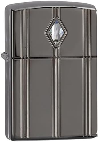 Zippo Seamless Diamond - Accendino A Benzina, In Ottone, Effetto Acciaio Inox, 1 X 6 X 6 Cm