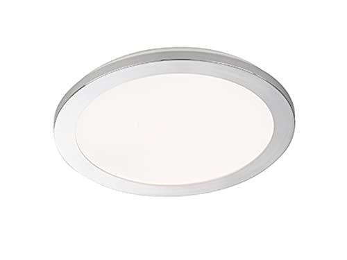 Fischer & Honsel Lampada Da Soffitto Gotland 1 X Led 17,0 Watt, Cromata, Ip44, 3 Livelli, Dimmerabile, 20334, 30 X 30 X 3 Cm (L X P X A), 2300 Lm, 300
