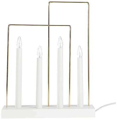 Eglo Glossy Frame Candeliere E10, Bianco, Ottone, Höhe: 36 Cm, Länge: 28,5 Cm, Breite: 8 Cm