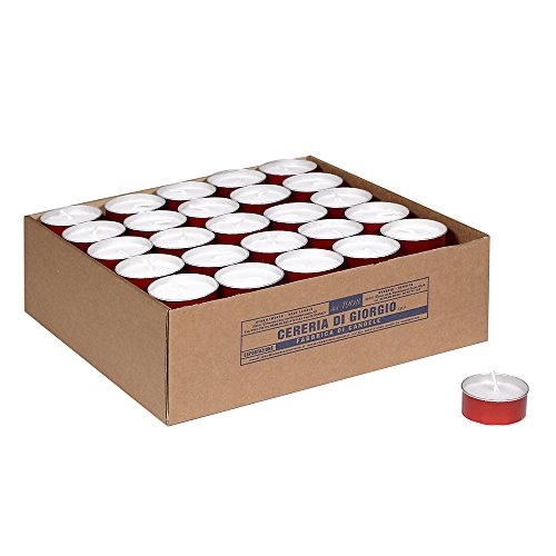 Cereria Di Giorgio Liturgico Tealight, Cera, Rosso, 4.7X4.7X2 Cm, 100 Unità