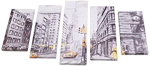 Homemania 5Bmcan-175 Quadro Ny, Disegno Cornice, Multicolore In Legno, 20 X 60 X 3 Cm