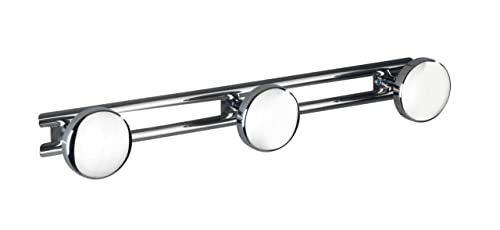Wenko Barra Con 3 Ganci Basic Acciaio Inossidabile, Acciaio Inossidabile, 42.5 X 6.5 X 6.5 Cm, Lucido