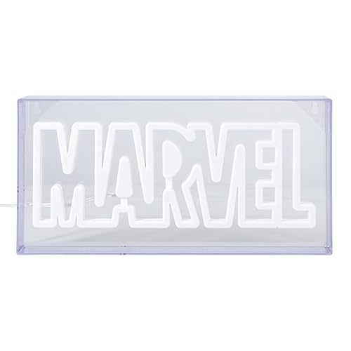 Paladone Segno Luminoso A Forma Di Logo Marvel Led Neon Montabile A Parete O Indipendente - Decorazione Per La Stanza Con Licenza Ufficiale Marvel E R