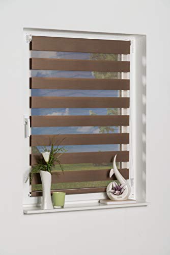 K-Home Klemmfix, Tenda A Rullo Madrid, Fissaggio A Clip Senza Viti, Marrone, 50 X 150 Cm