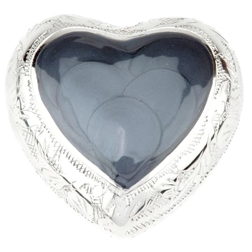 Urns Uk Urna In Metallo Per Ceneri Cremazione A Forma Di Cuore, Ottone, Grigio, 12 X 7.5 X 12 Cm