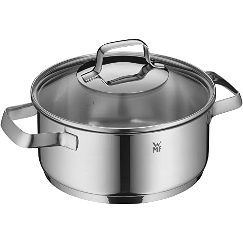 Wmf Belmonte - Pentola Piccola 20 Cm, Coperchio In Vetro, Per Cottura A Induzione, 2,5 L, In Acciaio Inox Cromargan Lucido, Non Rivestita