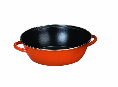 Ibili Sarten Honda Con 2 Asas Orange 32 Cms, Acciaio Inossidabile, Rosso, 32 Cm