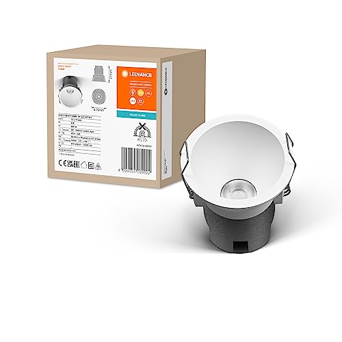 Ledvance Spot Twist Installazione Downlight, Bianco, 5W, 400Lm, 830%, Diametro 70 Mm, Bianca Calda, Risparmio Energetico Fino Al 90% Rispetto A Downli