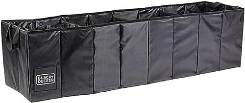 Black+Decker Contenitore Per Bagagliaio – 110 X 30 X 30 Cm – 5 Scomparti – Pieghevole – Con Manici – Nero