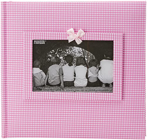 Pioneer Photo Albums 200-Pocket Tessuto Percalle Telaio Copertura Album Portafoto Per Stampe 4 Da 15,2 Cm, Rosa
