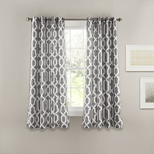 Lush Decor Edward Trellis Oscurante. Finestra Tenda Set Gray
