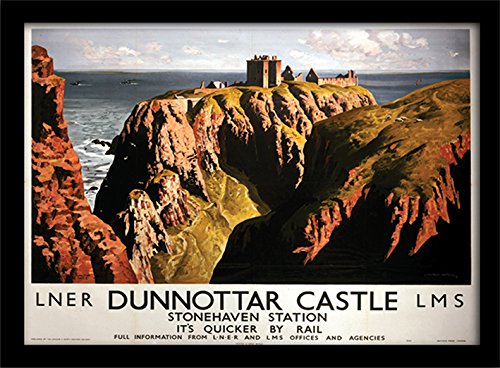 Pyramid International – Stampa Incorniciata Dunnottar Memorabilia, Multicolore, 30 X 40 X 1.3 Cm
