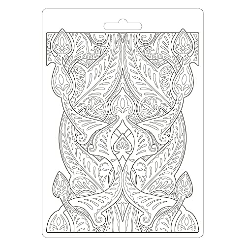 Stamperia International Soft Mould Horses Saddle Pattern Stampo Morbido – Romantico Cavallo Sella Modello, Vario, A5
