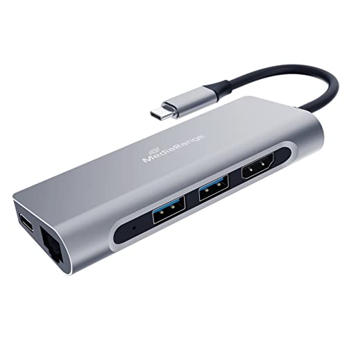 Mediarange - Adattatore Usb Type-C® 7 In 1, Colore: Argento