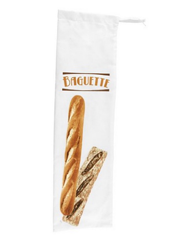 Fackelmann 43515 Borsa Baguette Di Cotone, Bianco/Marrone
