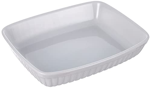 Excelsa Pirofila Rettangolare Perfetta Per Infornare Ogni Tipo Di Pietanza, Ceramica, Bianco, 28 X 22