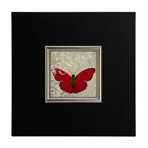 Ergo-Paul Igp5455-E1 – 80 Cz6 – 40 X 40 X 1,5 Red Butterfly I, Paper/Eco Leather/Wood, Black, 40.0 X 40.0 X 1.5 Cm
