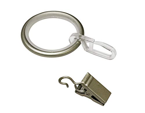 Gardinia, Anello Per Tenda Per Bastoni Per Tenda, Incl. Inserti Scorrevoli, Ganci Pieghevoli E Ganci A Clip, Linea Kira