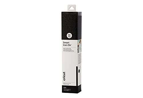 Cricut Smart Iron-On Heat-Transfer Vinyl | 1 Sheet | 33Cm X Glitter Black, Vinile, 2.7M (9Ft), 8 Unità