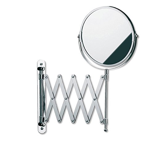 Kela 20847, Specchio Per Trucco, Da Avvitare, Allungabile, Un Lato Con Ingrandimento Fino A 5 Volte, Ø 18,5 Cm, Metallo, Avita, Argento, Silver, One S