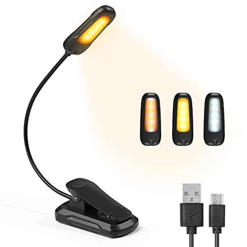 Diboniur, Luce Pinza, 9 Leds 3 Modalità Con Lampada Usb Ricaricabile, 360° Flessibile Collo Clip Per Lettura Libri A Letto, Viaggi, Emergenza