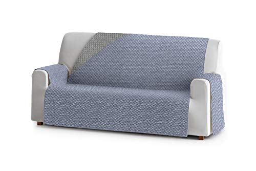 Eysa Mist Salva, Microfiber, C/3 Blu-Grigio, 2 Posti 115Cm. Adatto Per Divani Da 120 A 170 Cm