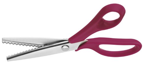 Clauss 107 - Forbici Zick Zack, Manico In Plastica, 21 Cm, Colore: Magenta