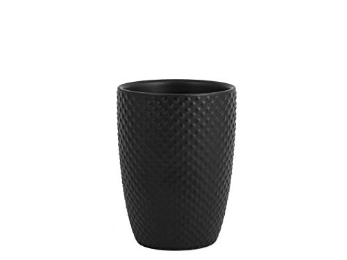 H&H Metropolitan Bicchiere Bagno In Stoneware Nero Cm 8X11 H, S