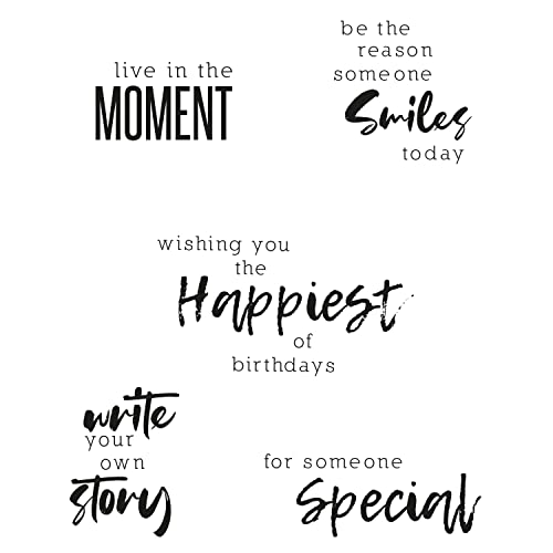 Sizzix Timbri Trasparenti 5Pk Sunnyside Sentiments #2 Di Pete Hughes | 665404 | Capitolo 3 2022, Multicolor, One Size