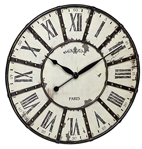 Tfa Dostmann Orologio Da Parete, Metallo, Schwarz/Weiß, 60 X 60 X 4.5 Cm