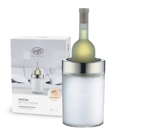 Alfi Crystal, Transparent,Raffredda Bottiglie In Plastica Per Bottiglie Da 0,70 A 1L Raffreddamento Attivo, Refrigerante Integrato, Ambiente Elegante,
