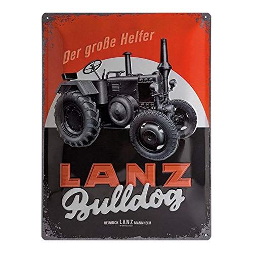 Nostalgic-Art Targa Vintage Farmlands – Lanz Bulldog – Idea Regalo Per Amanti Dei Trattori, In Metallo, Design Retro Per Decorazione, 30 X 40 Cm