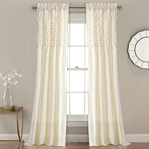 Lush Decor Bayview - Tende Strutturate, Semitrasparenti, Per Soggiorno, Sala Da Pranzo, Camera Da Letto, 137,2 X 213,4 Cm, Colore: Avorio