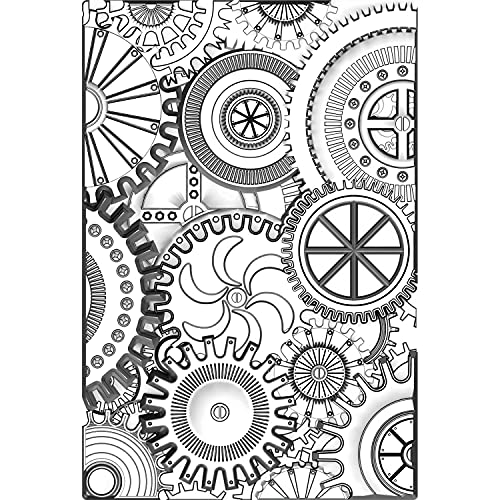 Sizzix 3—D Texture Fades Embossing Folder Mini Mechanics Di Tim Holtz, 665633, Plastica Pp, Multicolour, Taglia Unica