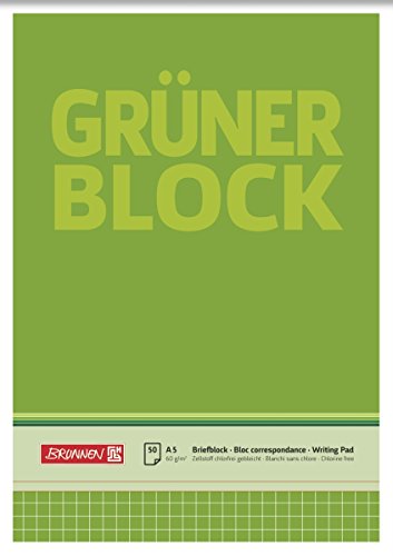 Brunnen 1052438 - Blocco Per Lettere, Formato A5, A Quadretti, 50 Fogli, 60 G/M²