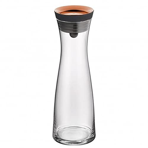 Wmf 617706600 Caraffa D'Acqua Di Base, 1.0 L, Altezza 29 Cm, Decanter In Vetro, Coperchio In Silicone, Chiusura Closeup, Rame