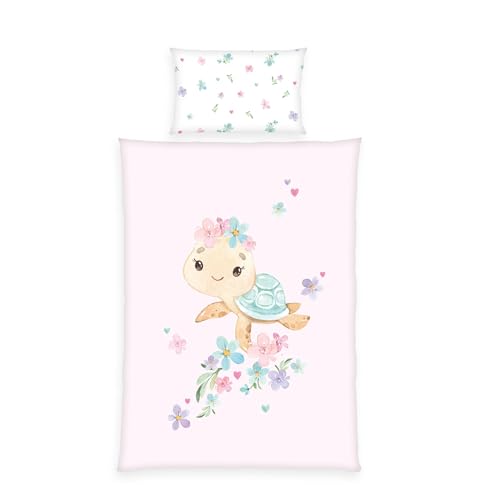 Herding Set Di Biancheria Da Letto, Little Turtle, Federa 40 X 60 Cm Con Chiusura A Busta, Copripiumino 100 X 135 Cm Con Cerniera, 100% Cotone/Renforc