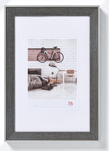 Walther Design Cornice Grigia 20 X 30 Cm Con Bordo Esterno Argento, Cornice Design Bohémien En030D