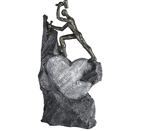 Casablanca – Scultura – Figura Decorativa – Cuore – Pietra – Poly – Bronce-Color – 37 X 19 Cm