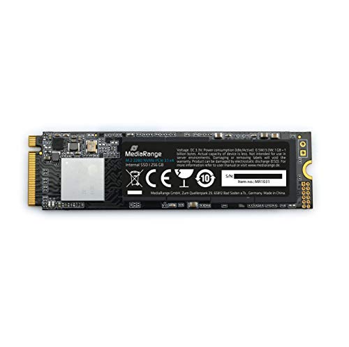 Mediarange 813063 Disco Rigido Interno M.2 2280, Nvme Pcie 3.1 X4 20 Gb/S, 256 Gb, Nero.