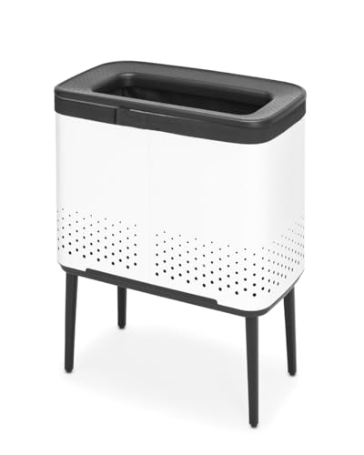 Brabantia Portabiancheria Bo 60L - Elegante Cesto Per Panni Sporchi - Apertura Rapida - Sacco Di Cotone Rimovibile - Portatile E Igienico - Per La Cam