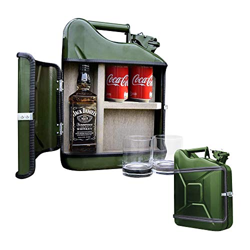 Mikamax Jerrycan Set Regalo In Legno, Verde, 10 Litri