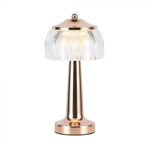 V-Tac Vt-1048 Lampada Led Da Tavolo 1W Cct 3In1 Colore Oro Francese Ricaricabile Con Usb C Touch Dimmerabile 26 Cm - 7938